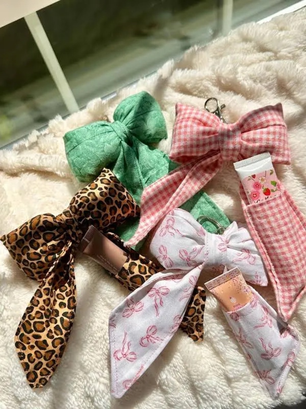 Bow Keychain Chapstick Holder